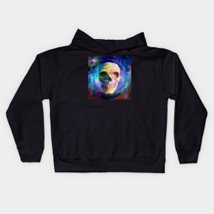 Skull colorful painting Kids Hoodie